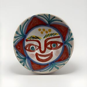 DeSimone Vintage Bowl Art Pottery Ceramic MCM Italian Handpainted 5 In Face Sun
